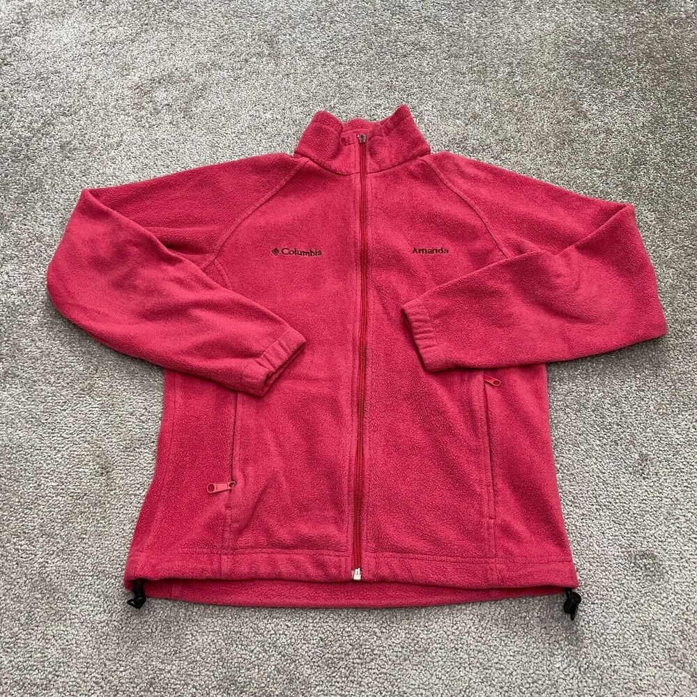 Columbia Benton Springs Fleece Jacket Womens Small Pink Full Zip Outdoor Hiking